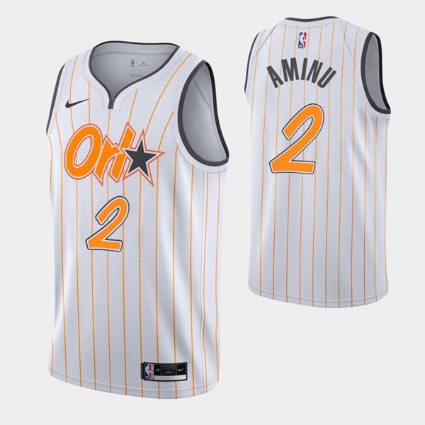 Men's Orlando Magic #2 Al-Farouq Aminu 2020-21 White NBA Edition Stitched Swingman Jersey Men's Orlando Magic #2 Al-Farouq Aminu 2020-21 White NBA Edition Stitched Swingman Jersey